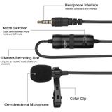 PULUZ 3.5 mm Jack lavalier omnidirectionele condensator opname video microfoon  lengte: 6m