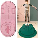 Indoor Skipping Mat Sound Isolation Shock Absorptie verdikt Skipping Deken Non-Slip Yoga Mat  Grootte: 140 x 60cm (Rubber Pink)