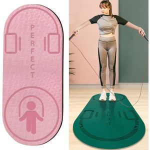 Indoor Skipping Mat Sound Isolation Shock Absorptie verdikt Skipping Deken Non-Slip Yoga Mat  Grootte: 140 x 60cm (Rubber Pink)