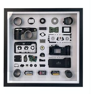 Niet-werkende display 3D mechanische film camera vierkante foto frame montage demonteren specimen frame  model: stijl 1  willekeurige camera model levering