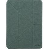 Mutural King Kong Series Deformation Holder Leather Tablet Case For iPad 9.7 2018 / 2017(Green)