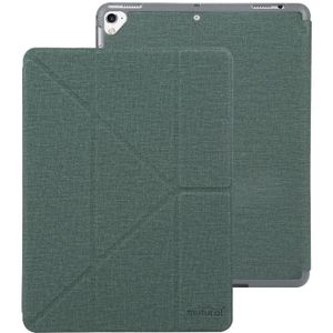 Mutural King Kong Series Deformation Holder Leather Tablet Case For iPad 9.7 2018 / 2017(Green)