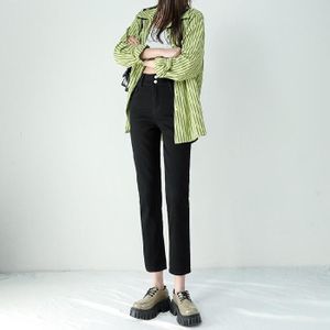 Lente zomer negen punt rechte skinny jeans (kleur: zwart Maat: 31)