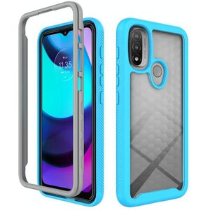 Voor Motorola Moto E20 Sterrenhemel Effen Kleur TPU Clear PC Phone Case (Hemelsblauw)