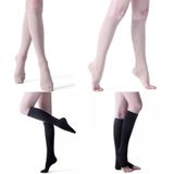 Unisex medische shaping elastische sokken secundaire buis decompressie medische spataderen  maat: S (zwarte kleur-open teen)