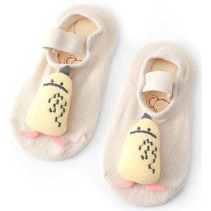 3 paar baby sokken cartoon pop anti-slip anti-out katoen baby vloer sokken  toyan sokken: m 1-3 jaar oud (beige eend)