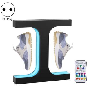 LM-011 LED-verlichting magnetische levitatieschoenen displaystandaard  stijl: 15 mm zwart + kleur licht + RC (EU-stekker)