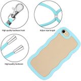 Lanyard Candy Color Wave TPU Clear PC-telefoonhoesje voor iPhone SE 2022 / 2020 / 7/8