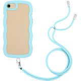 Lanyard Candy Color Wave TPU Clear PC-telefoonhoesje voor iPhone SE 2022 / 2020 / 7/8