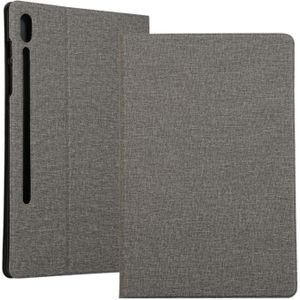 Spanning stretch stof textuur horizontale Flip lederen case voor Galaxy tab S6 T860  met houder (grijs)