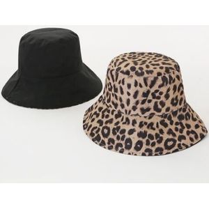 Katoen Bucket Hat dubbelzijdig wearable visser hoed (zwart)