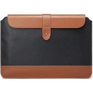 Horizontale Microfiber Kleur Matching Notebook Liner Tas  Stijl: Liner Bag (zwart + bruin)  Toepasselijk model: 11 -12 inch