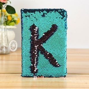 Creatieve briefpapier brief vis schaal notebook Sequin Flip Business Office Kladblok (meer blauw)