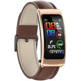 K20 1 14 inch lederen band oortelefoon afneembaar leven waterdicht smartwatch ondersteuning Bluetooth-oproep