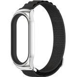 Voor Xiaomi Mi Band 6 / 5 / 4 / 3 MIJOBS CS Nylon ademende horlogeband (zwart zilver)