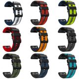 Voor Garmin Fenix 6X 22mm siliconen sport tweekleurige horlogeband (oranje + zwart)