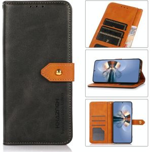Voor Kyocera Android One S9 Khazneh Dual-Color Cowhide Texture Flip Leather Phone Case