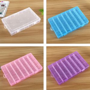 STOBOK 2pcs Boxes 15 Grid Storage Box Clear Plastic Containers Plastic  Compartment Container Small Parts Organizer Bead Organizer Jewelry  Organizer