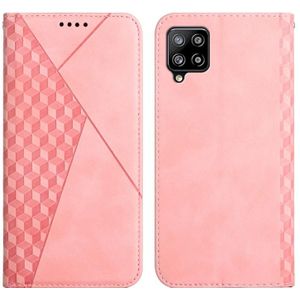 For Samsung Galaxy A42 5G Diamond Pattern Splicing Skin Feel Magnetic Horizontal Flip Leather Case with Card Slots & Holder & Wallet(Rose Gold)