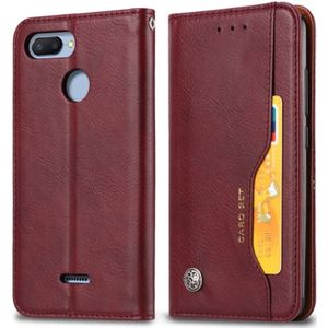 Knead huidtextuur horizontaal Flip lederen case voor Xiaomi Redmi 6/6A  met foto frame & houder & kaartsleuven & portemonnee (wijn rood)