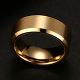 2 stks ring mannen Titanium zwart  ring maat: 8 (goud)