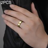 2 stks ring mannen Titanium zwart  ring maat: 8 (goud)