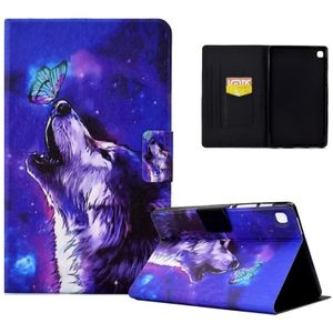 Voor Samsung Galaxy Tab S6 Lite SM-P610 Electric Pressed TPU Smart Leather Tablet Case (Butterfly Wolf)