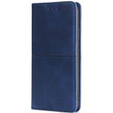 Koe Textuur Magnetische Horizontale Flip Leren Case met Houder & Card Slots voor iPhone 13 Pro (Blauw)