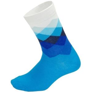3 Pais kleurrijke mannen sport Running Wearproof ademende paardrijden wandelen sokken (blauw)