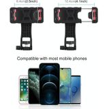 PULUZ 360 graden roterende horizontale verticale schieten telefoon ABS klem houder beugel voor iPhone  Galaxy  Huawei  Xiaomi  Sony  HTC  Google en andere smartphones (zwart)