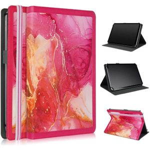 Voor 10 inch Marmeren Patroon Stiksel Lederen Tablet Case(Roze)