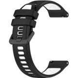 Voor Amazfit GTR 3 Pro 22 mm sport tweekleurige siliconen horlogeband (zwart + wit)