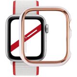 Dual-color Electroplating PC Protective Watch Case For Apple Watch Series 7 & 6 & SE & 5 & 4 40mm(Rose Gold Edge + White Background)