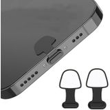 10 stks USB-C/Type-C Mobiele Telefoon Oplaadpoort Siliconen Anti-stof Plug Back-adhesive Loss-proof Cover (Transparant)