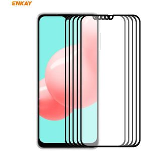 Voor Samsung Galaxy A32 5G 5 PCS ENKAY Hat-Prince Full Glue 0.26mm 9H 2.5D Tempered Glass Full Coverage Film