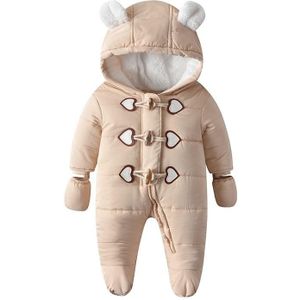 Gewatteerde en fluwelen warme baby onesies (kleur: kaki grootte: 80)