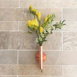Huis Wall Art opknoping decoratie kunstmatige regeling metalen houder vaas bloempot (Rose goud)