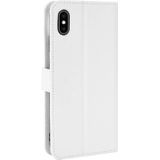 Diamond Texture Leather Phone Case For iPhone X / XS(White)