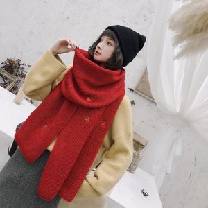 Winter studenten All-Match Breien Warm Kleine Verse Sjaal  Grootte: 210 x 40cm (Scarlet)