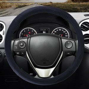 Universele auto lederen Embossing Steering Wheel cover  diameter: 38cm (zwart)