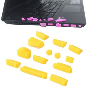 13 in 1 universele siliconen anti-stof pluggen voor laptop (geel)