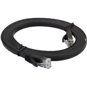 LAN kabel van 1 8 meter CAT6 ultra-dunne platte Ethernet netwerk  Patch leiden RJ45 (zwart)