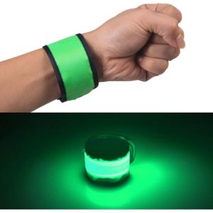 LED lichtgevende klap Pat cirkel Outdoors sport armband kleine Size:26*4cm(Green)