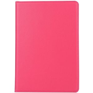 iPad Pro 10.5 inch horizontaal 360 graden draaiend Litchi structuur PU leren Flip Hoesje met houder (hard roze)