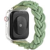 Elastische geweven horlogeband voor Apple Watch Series 6 & SE & 5 & 4 40mm / 3 & 2 & 1 38mm  Lengte:130mm(Groen)
