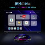 H96 Max 8K Ultra HD Smart TV Box Android 13.0 mediaspeler met afstandsbediening  RK3528 quad-core  4GB+32GB (US stekker)