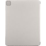 Horizontale Flip Ultra-dunne dubbelzijdige clip vaste gesp magnetische PU lederen case met drie-vouwen houder & slaap / Wake-up Functie Voor iPad Pro 12.9 inch (2020)(Grijs)