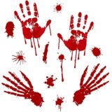 10 stuks Halloween decoraties PVC Creative bloed handafdrukken en voetafdrukken muur Stickers Raamstickers  willekeurige stijl-levering