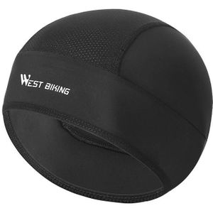 WEST BIKING Zomer rijden ice silk cap winddichte cap dunne binnenkap ademend en sneldrogende helm voering cap  grootte: one size (zwart)