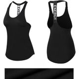 Sexy T-vormige Back Hollow Strap Quick Drying Loose Vest (Kleur: Zwart Formaat:S)